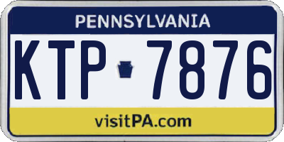 PA license plate KTP7876