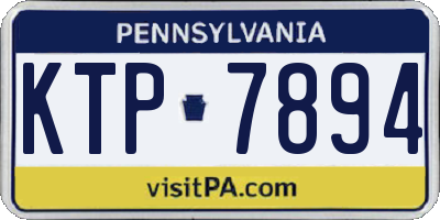 PA license plate KTP7894