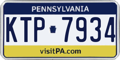 PA license plate KTP7934