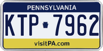 PA license plate KTP7962