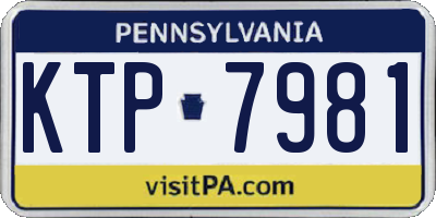PA license plate KTP7981