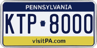 PA license plate KTP8000