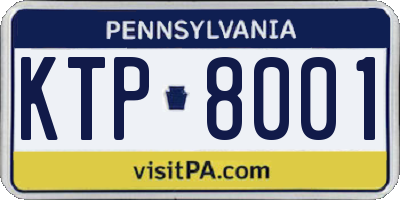 PA license plate KTP8001