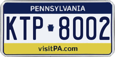 PA license plate KTP8002