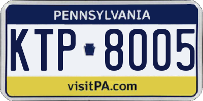 PA license plate KTP8005