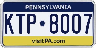 PA license plate KTP8007