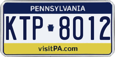 PA license plate KTP8012