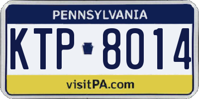 PA license plate KTP8014