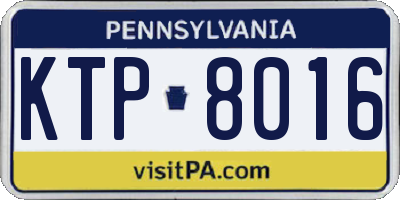 PA license plate KTP8016