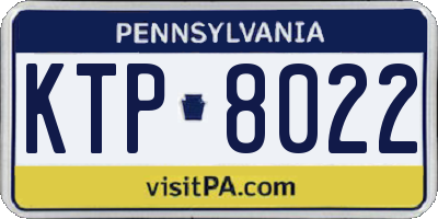 PA license plate KTP8022