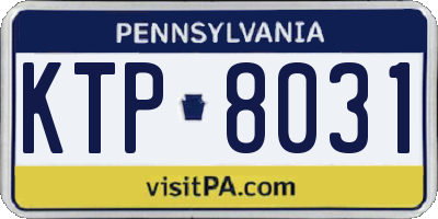 PA license plate KTP8031
