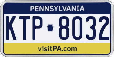 PA license plate KTP8032