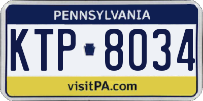 PA license plate KTP8034