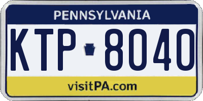 PA license plate KTP8040