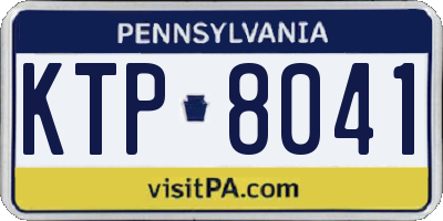 PA license plate KTP8041