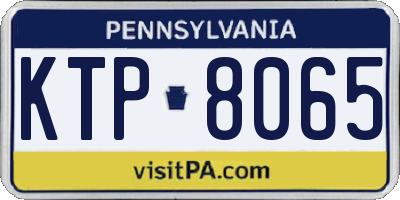 PA license plate KTP8065