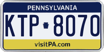 PA license plate KTP8070