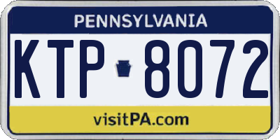 PA license plate KTP8072