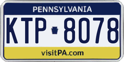 PA license plate KTP8078