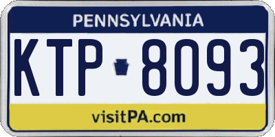 PA license plate KTP8093