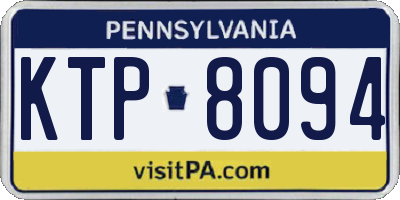 PA license plate KTP8094