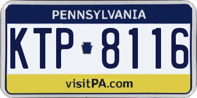 PA license plate KTP8116