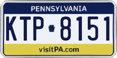 PA license plate KTP8151