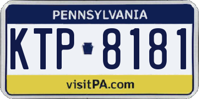 PA license plate KTP8181