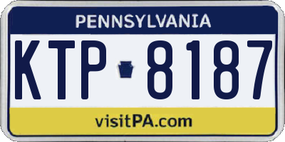 PA license plate KTP8187