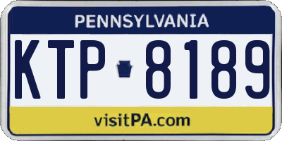 PA license plate KTP8189