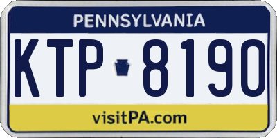 PA license plate KTP8190