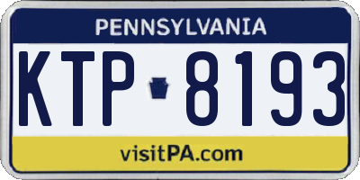PA license plate KTP8193