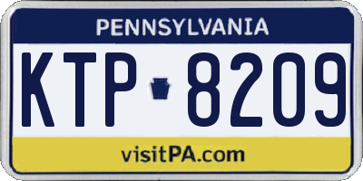 PA license plate KTP8209