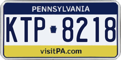 PA license plate KTP8218