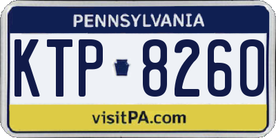 PA license plate KTP8260