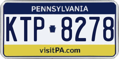 PA license plate KTP8278