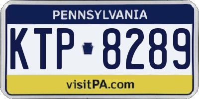 PA license plate KTP8289