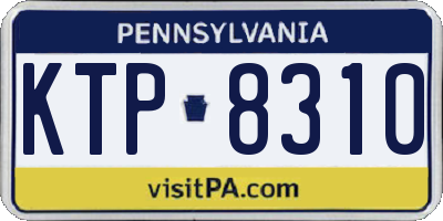 PA license plate KTP8310