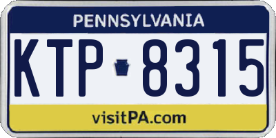 PA license plate KTP8315