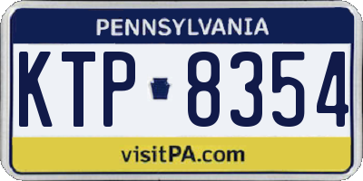 PA license plate KTP8354
