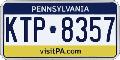 PA license plate KTP8357