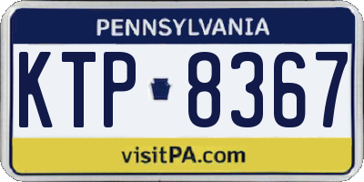 PA license plate KTP8367