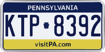 PA license plate KTP8392