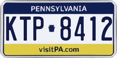 PA license plate KTP8412