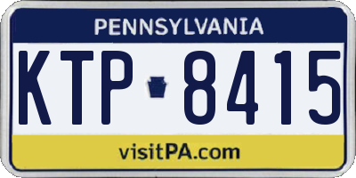 PA license plate KTP8415