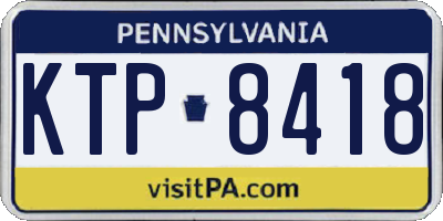 PA license plate KTP8418