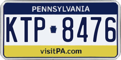 PA license plate KTP8476