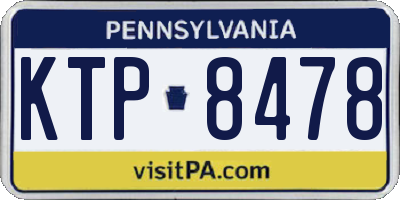 PA license plate KTP8478