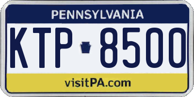 PA license plate KTP8500