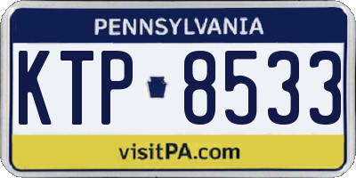 PA license plate KTP8533